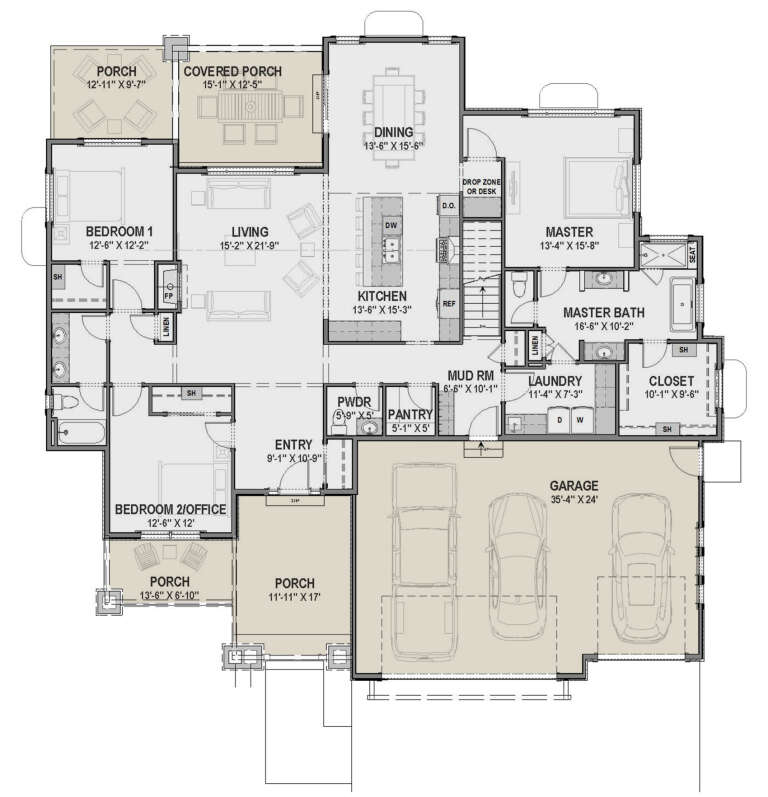 House Plan House Plan #24240 Drawing 1