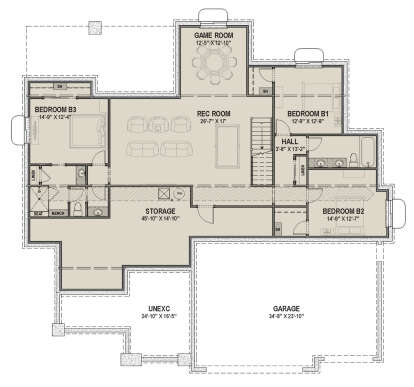 Basement for House Plan #425-00036