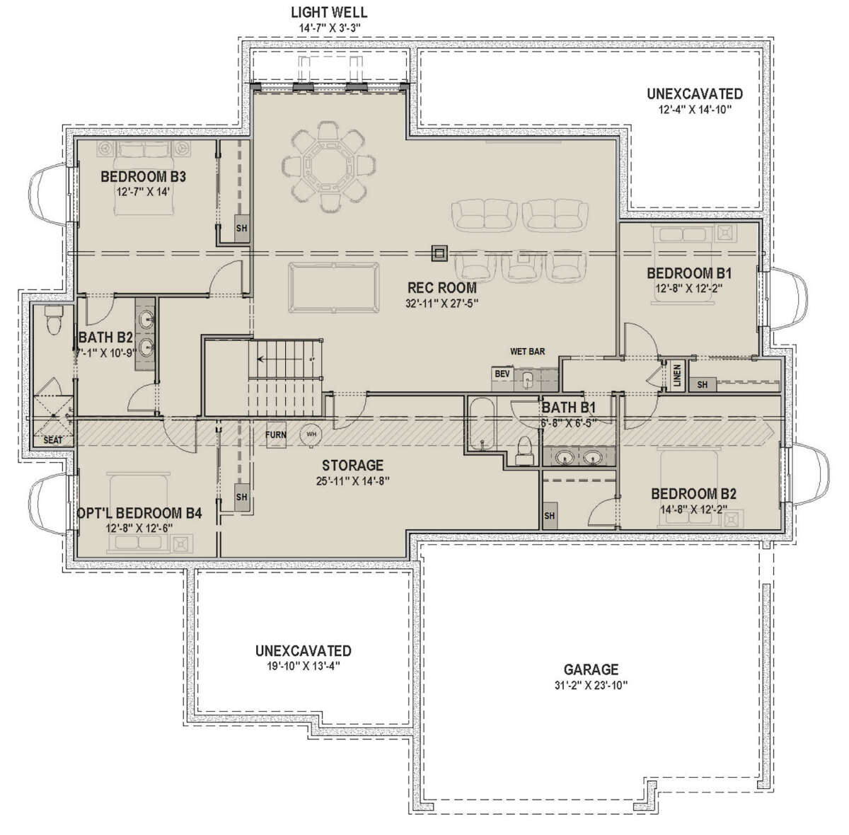Basement for House Plan #425-00037