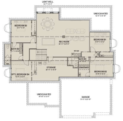 Basement for House Plan #425-00037