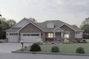 Ranch House Plan #2802-00055 Elevation Photo