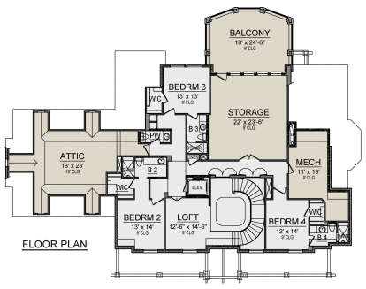 Second Floor for House Plan #5445-00366