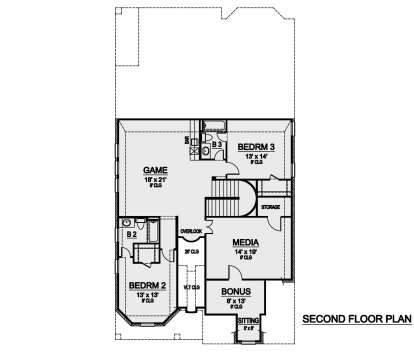 Second Floor for House Plan #5445-00367