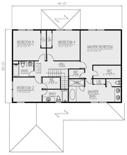 Second Floor for House Plan #1754-00036
