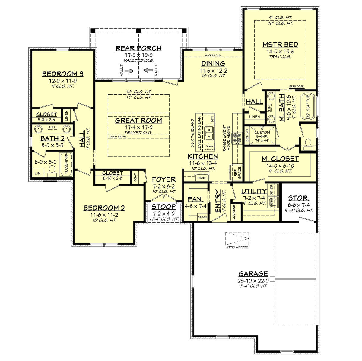 French Country Plan: 1,817 Square Feet, 3 Bedrooms, 2 Bathrooms - 041-00215