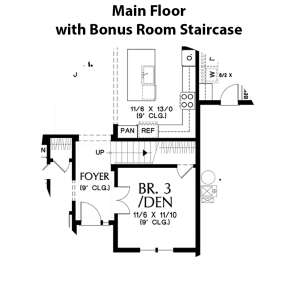 Main Floor w/ Optional Bonus Room Stairs for House Plan #2559-00837