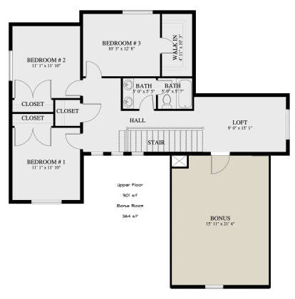 Second Floor for House Plan #2802-00063