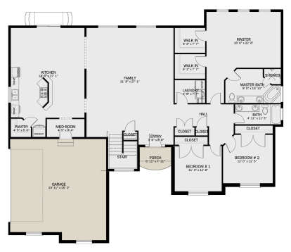 Main Floor for House Plan #2802-00064