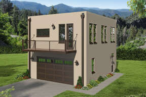 Modern  House Plan #940-00203 Elevation Photo