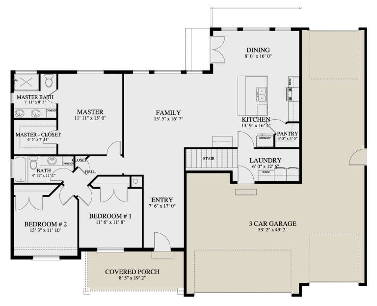 House Plan House Plan #24324 Drawing 1