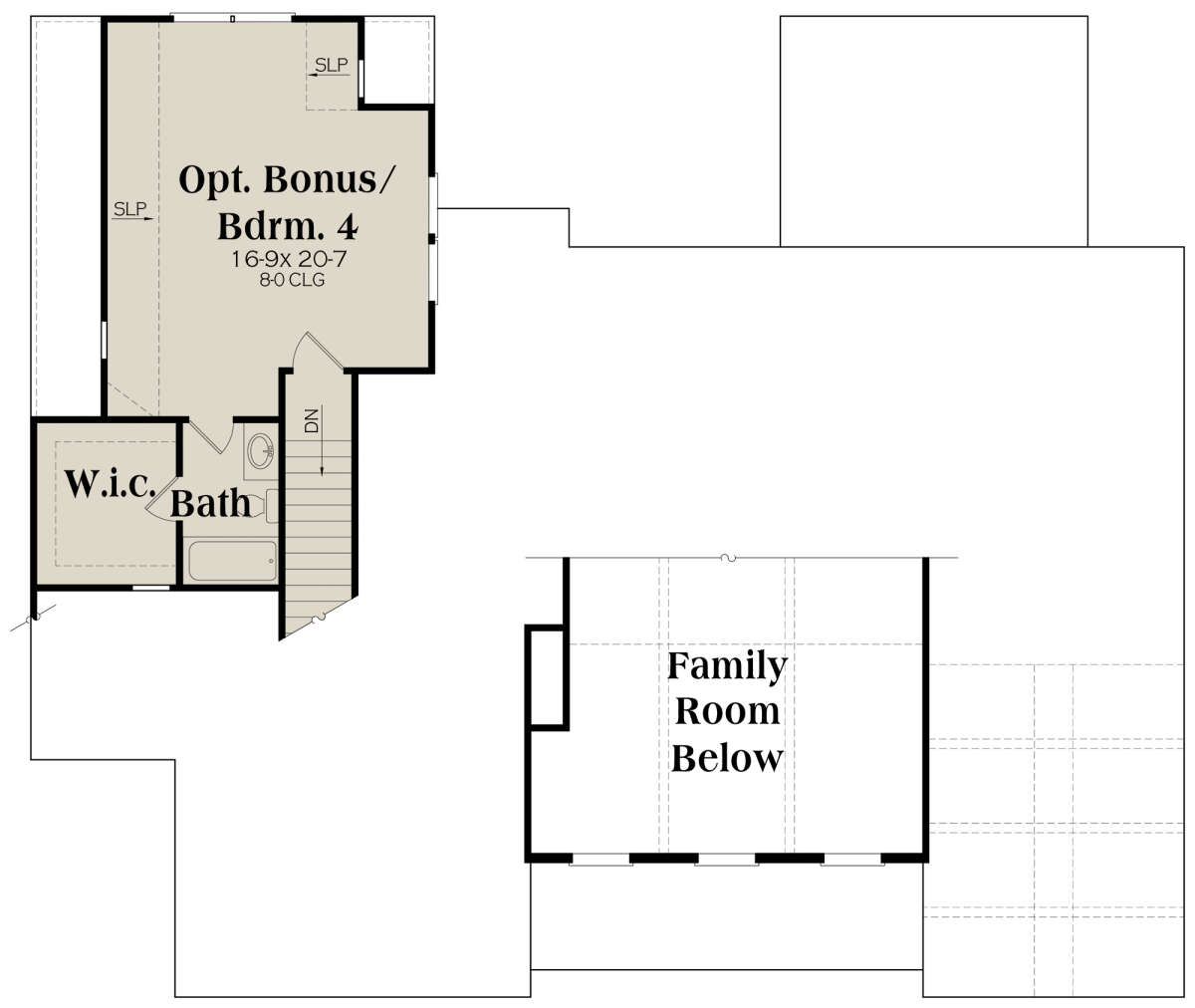 Optional Second Floor for House Plan #009-00292