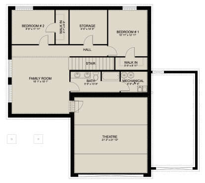 Basement for House Plan #2802-00068