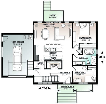 Main Floor for House Plan #034-01240