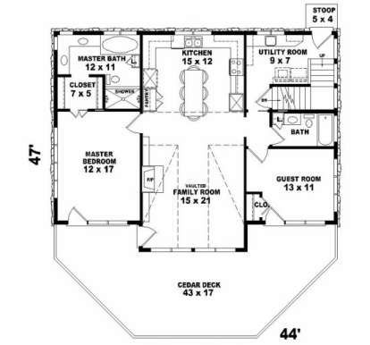 First Floor for House Plan #053-00213