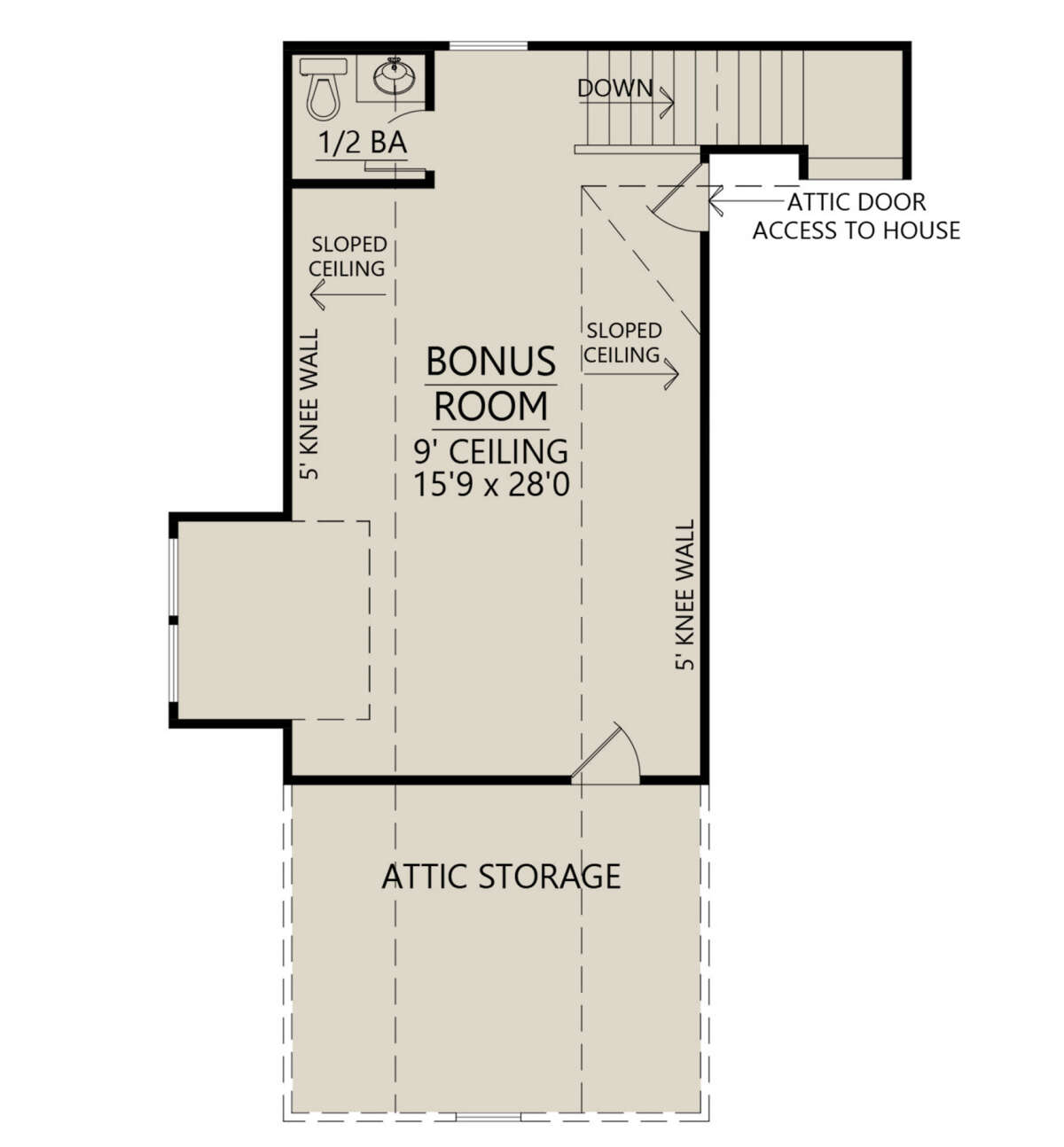 Bonus Room for House Plan #4534-00022