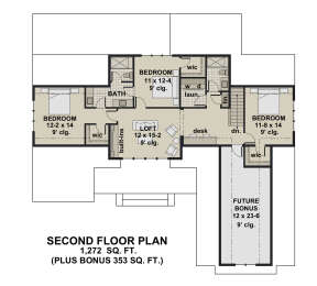 Second Floor for House Plan #098-00323