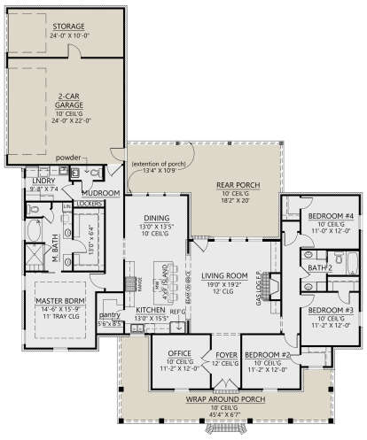 Main Floor for House Plan #4534-00023