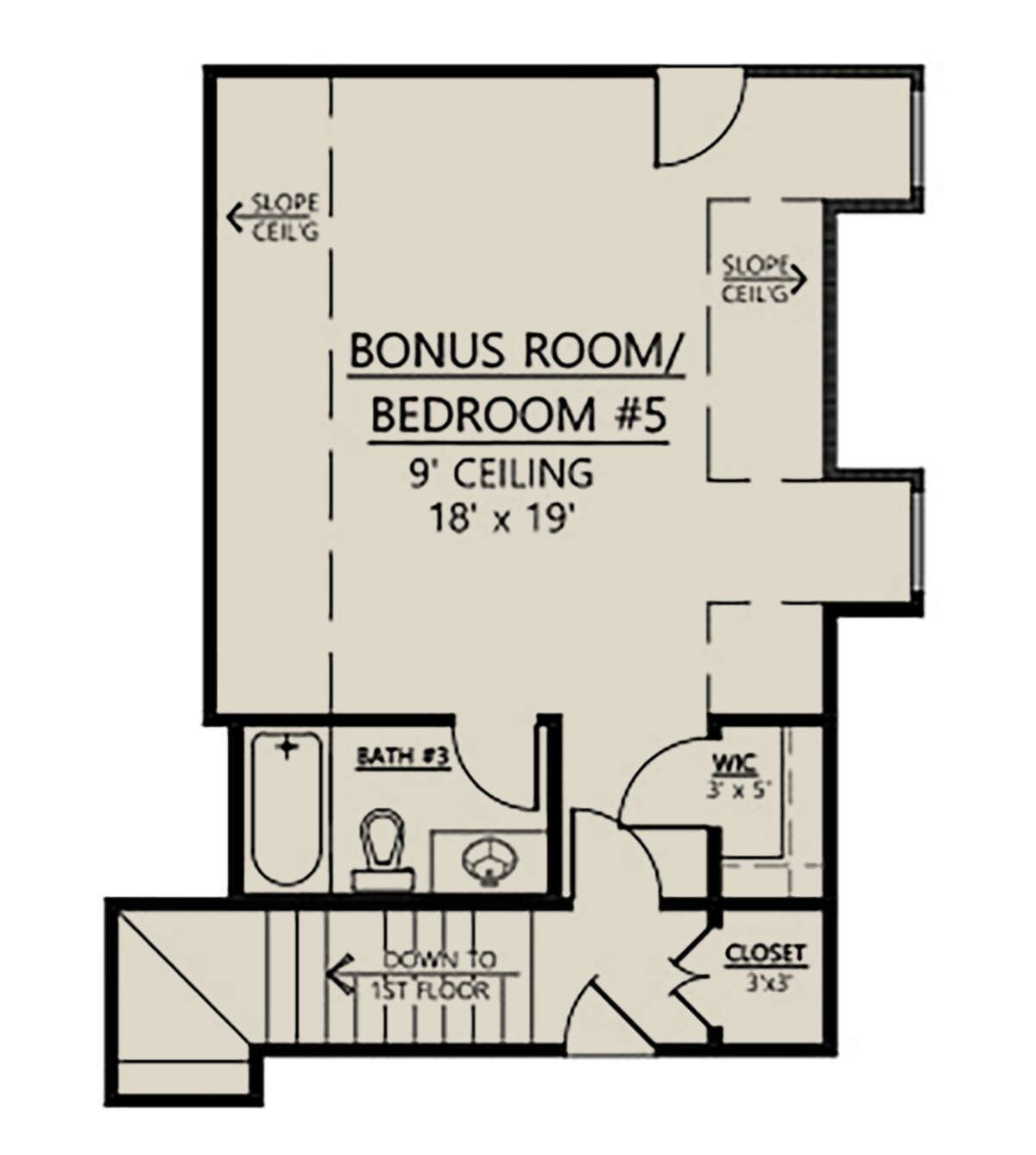 Bonus Room for House Plan #4534-00027