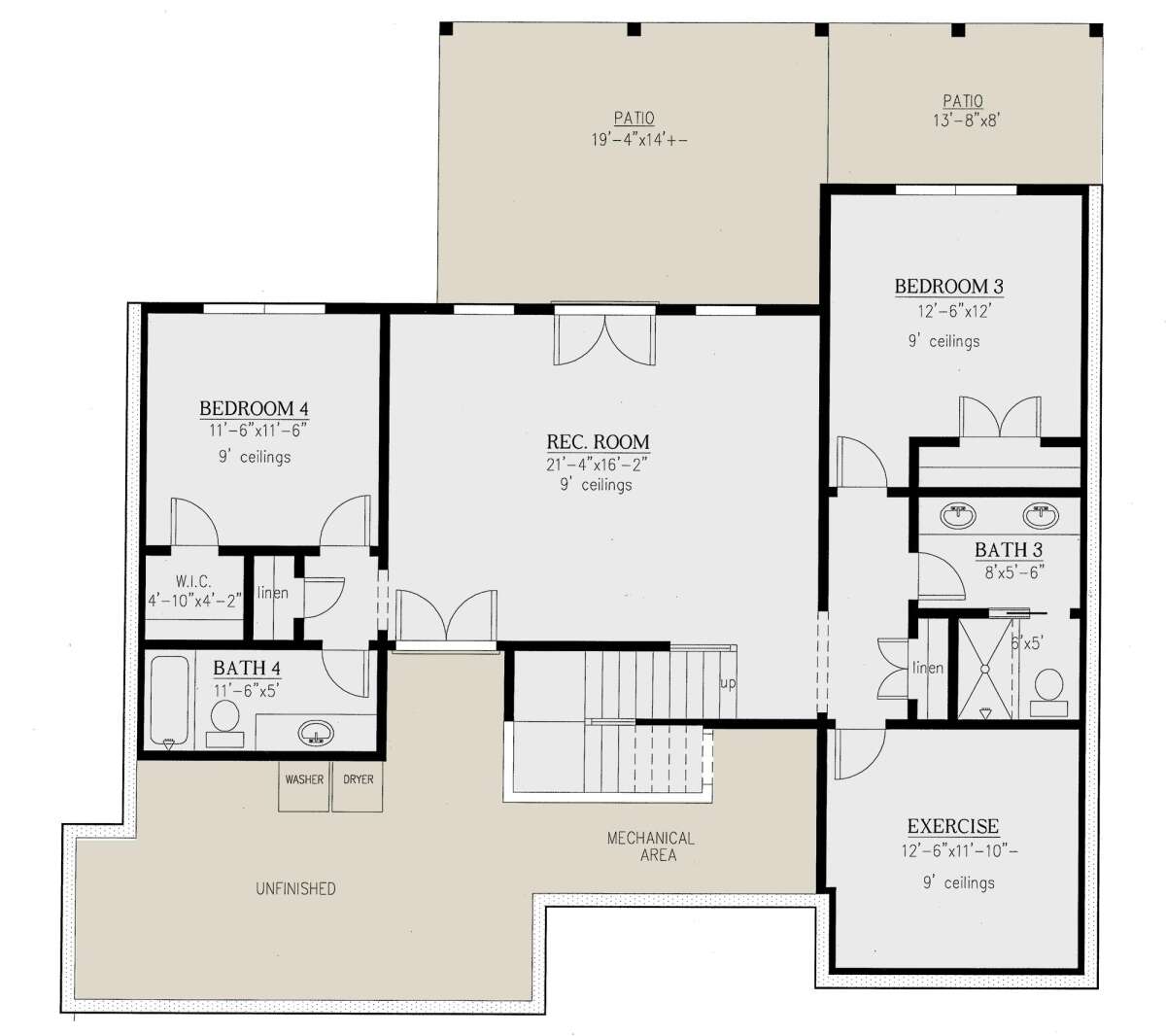 Walkout Basement for House Plan #286-00108