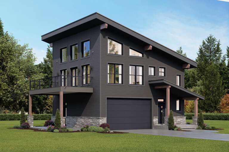 House Plan House Plan #24396 Angled Front Elevation