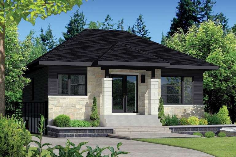 Modern House Plan #6146-00384 Elevation Photo