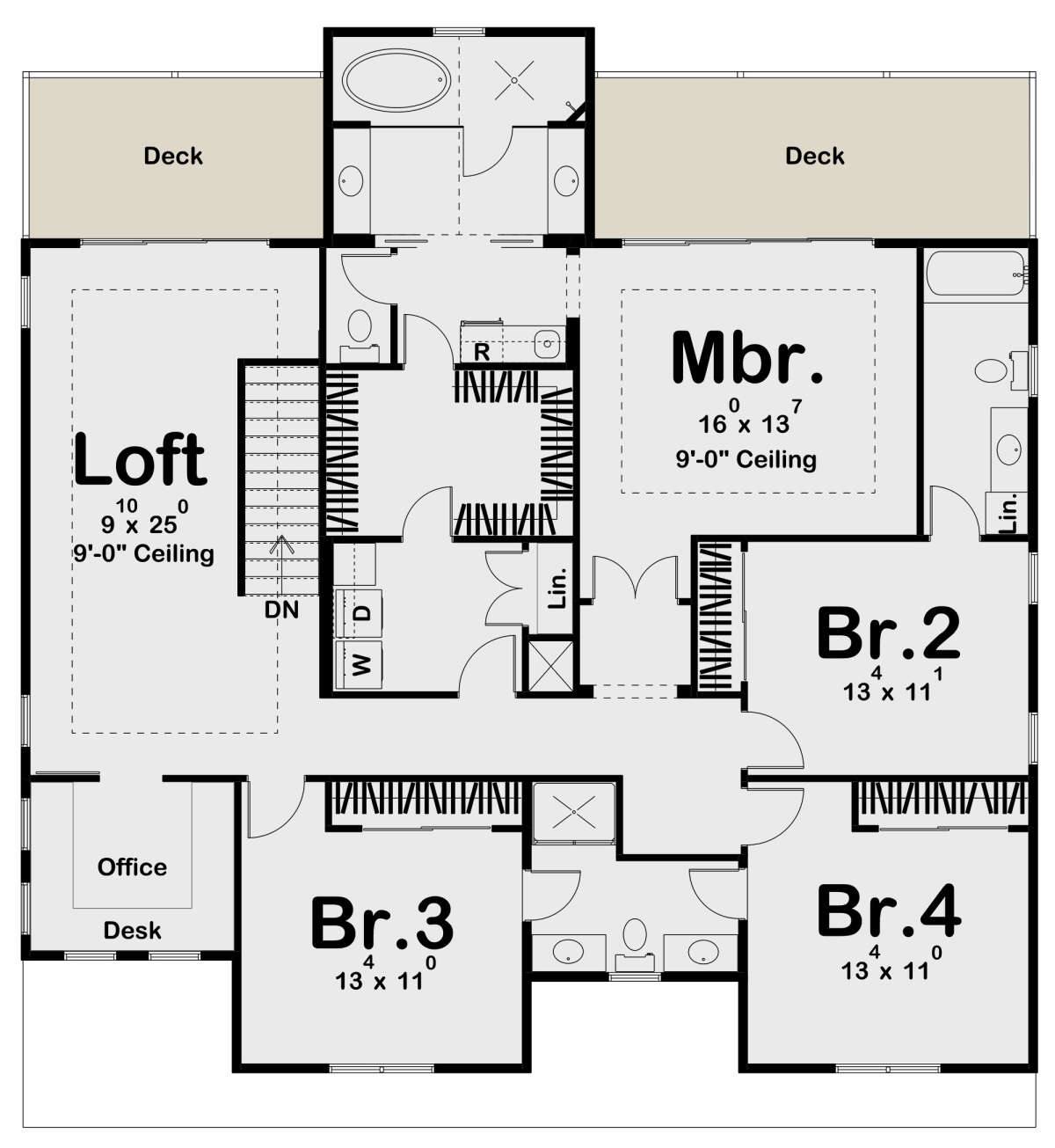Second Floor for House Plan #963-00414