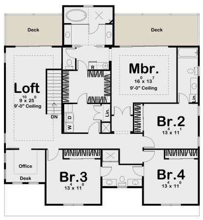 Second Floor for House Plan #963-00414