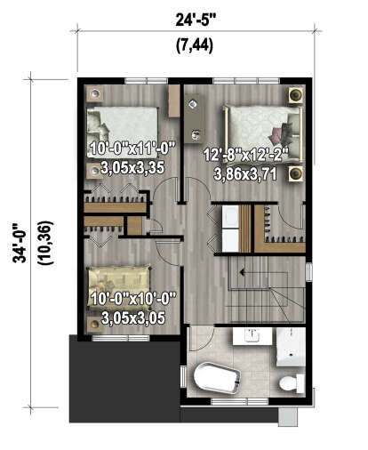 Second Floor for House Plan #6146-00393