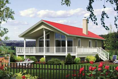 2 Bed, 1 Bath, 924 Square Foot House Plan - #6146-00401