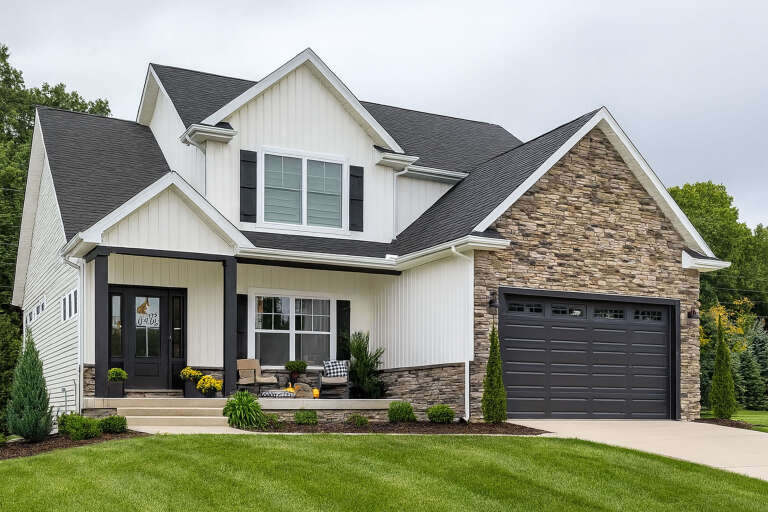 House Plan House Plan #24449 Angled Front Elevation