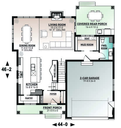 Main Floor for House Plan #034-01242