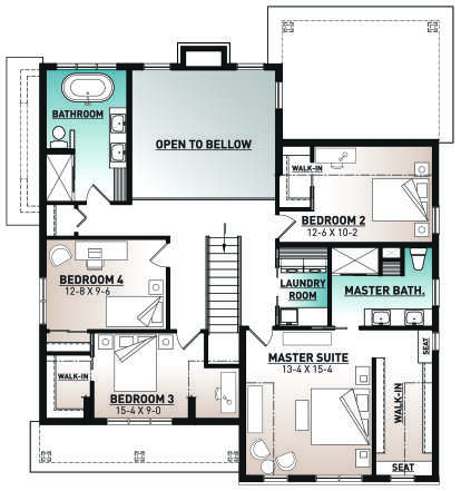 Second Floor for House Plan #034-01242