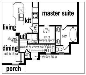 Optional Basement Stairs Location for House Plan #048-00274
