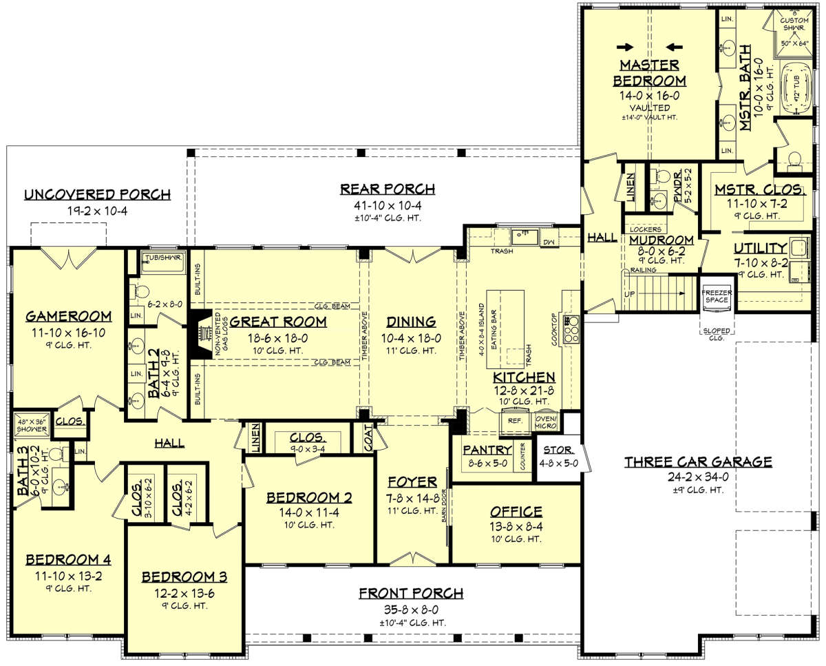 Main Floor for House Plan #041-00222