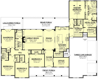 Main Floor for House Plan #041-00222