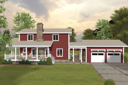 Country House Plan #036-00268 Elevation Photo