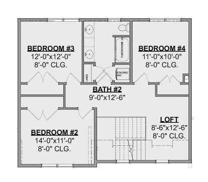 Second Floor for House Plan #1462-00017