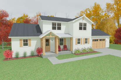 Modern Farmhouse House Plan #1462-00019 Elevation Photo