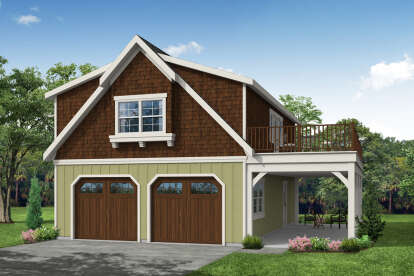 0 Bed, 1 Bath, 838 Square Foot House Plan - #035-00857
