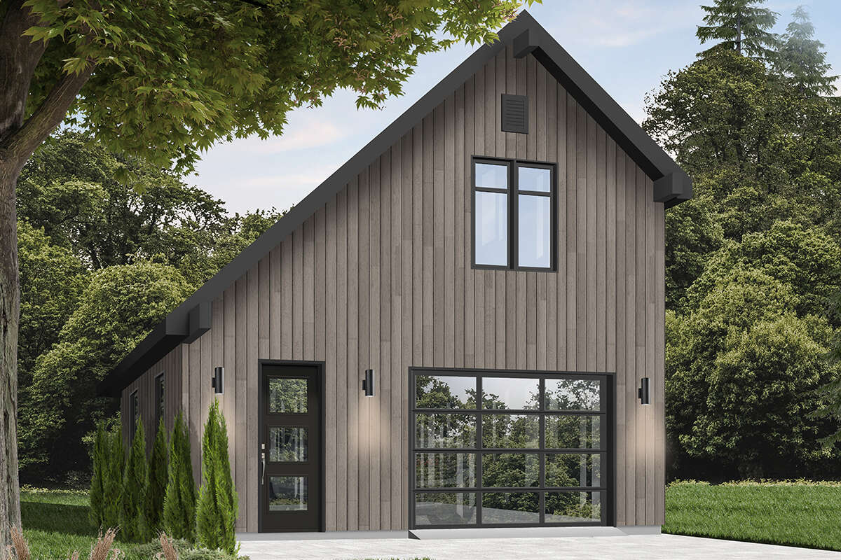 Modern 1 Car Garage Plan - 1,014 Square Feet | Floor Plan #034-01244 ...