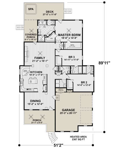 Main Floor for House Plan #036-00270