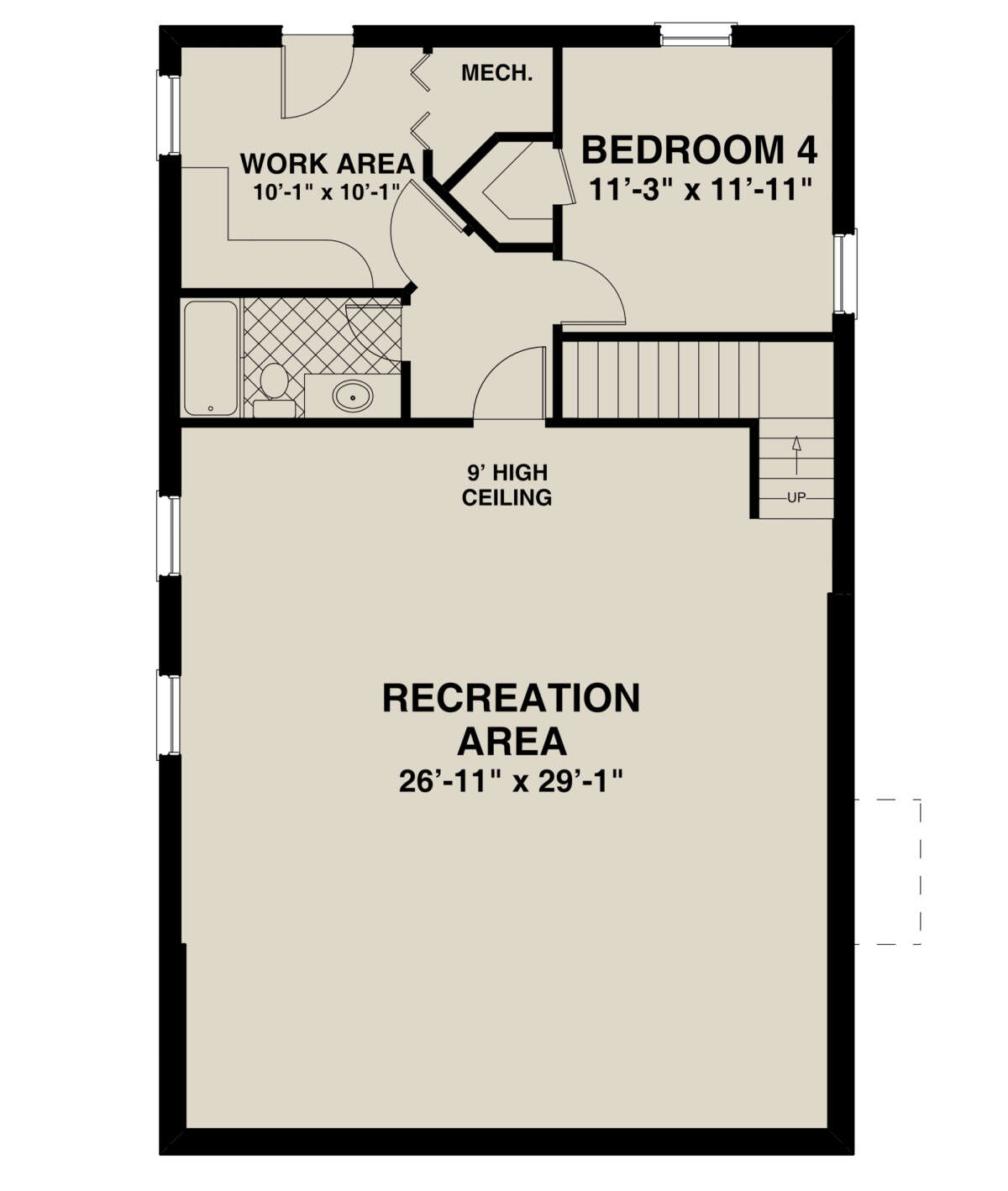 Basement for House Plan #036-00271