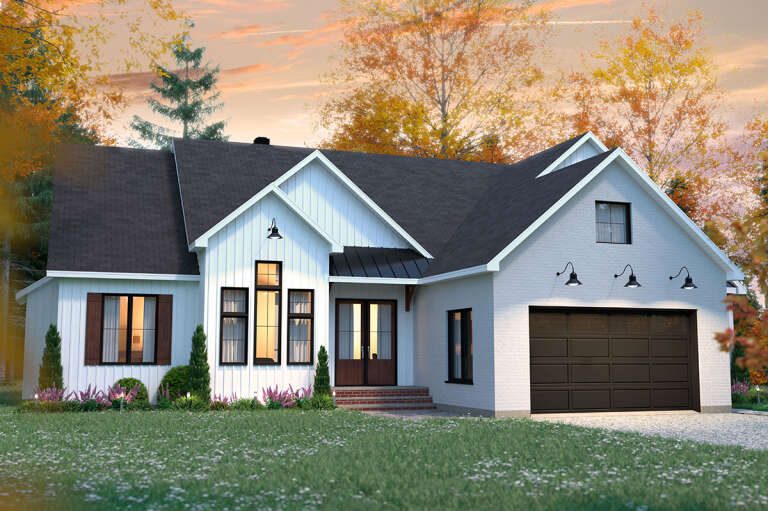 Modern Farmhouse House Plan #034-01249 Elevation Photo
