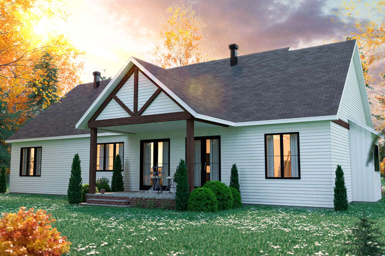 Modern Farmhouse House Plan #034-01249 Elevation Photo