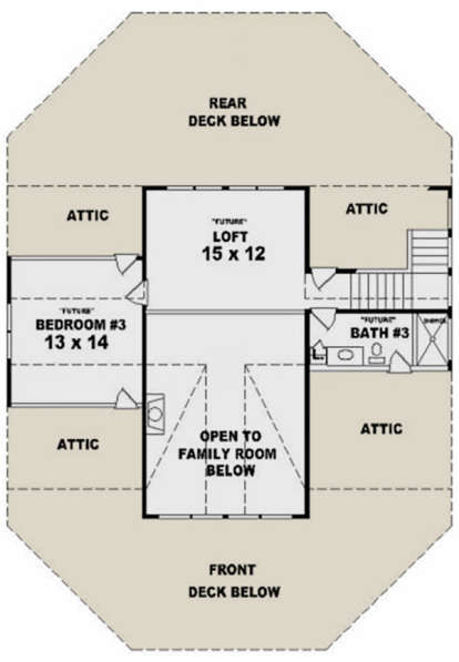 Second Floor for House Plan #053-00214