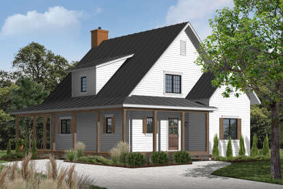 Farmhouse House Plan #034-01256 Elevation Photo