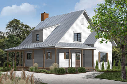 Farmhouse House Plan #034-01256 Elevation Photo