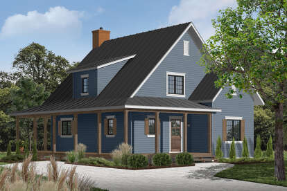 Farmhouse House Plan #034-01256 Elevation Photo