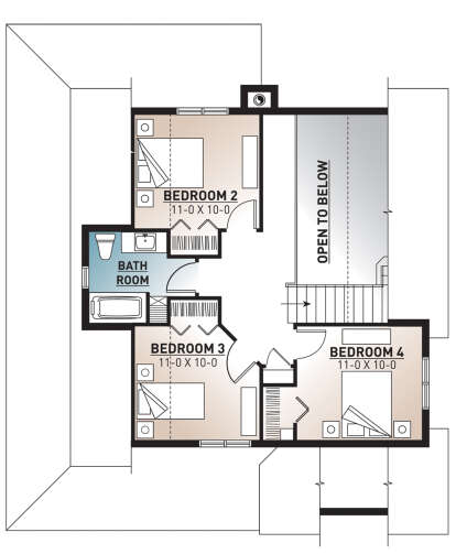 Second Floor for House Plan #034-01256