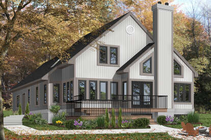 Lake Front House Plan #034-01257 Elevation Photo